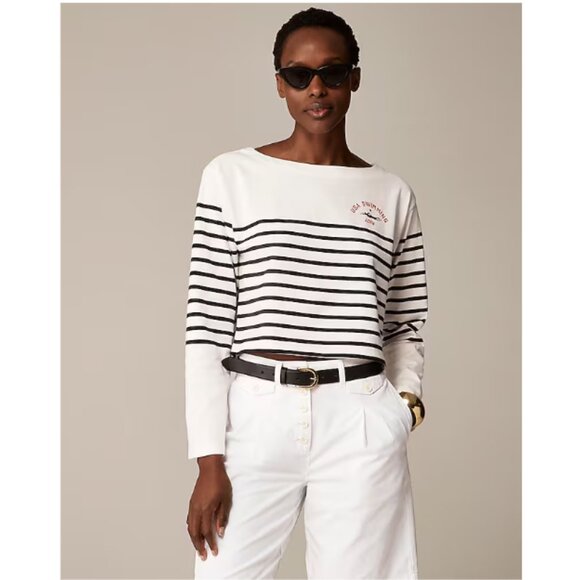 J. Crew Limited Edition USA Swimming X J. Crew Cropped Boatneck Shirt Large NWT - Picture 1 of 7